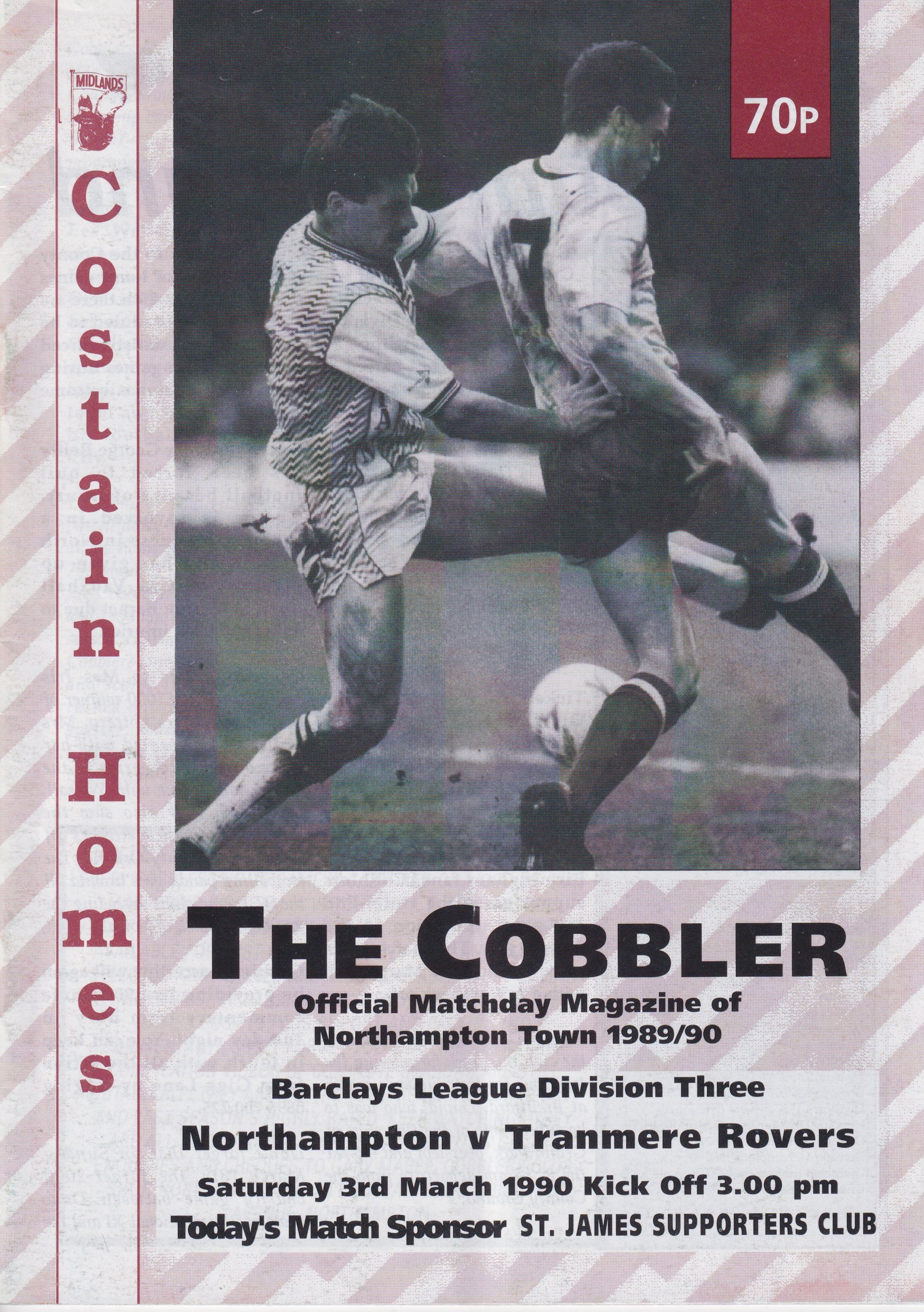 Northampton Town v Tranmere Rovers match programme